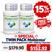 Load image into Gallery viewer, ☆SPECIAL☆ TWIN PACK Mobicosa® Premium Joint Supplement 240 x 500mg Capsules