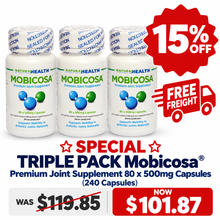 Load image into Gallery viewer, ☆SPECIAL☆ TRIPLE PACK Mobicosa® Premium Joint Supplement 80 x 500mg Capsules (240 Capsules)