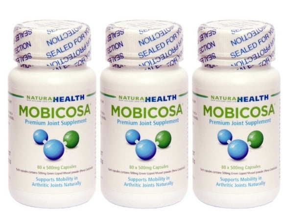 ☆SPECIAL☆ TRIPLE PACK Mobicosa® Premium Joint Supplement 80 x 500mg Capsules (240 Capsules)