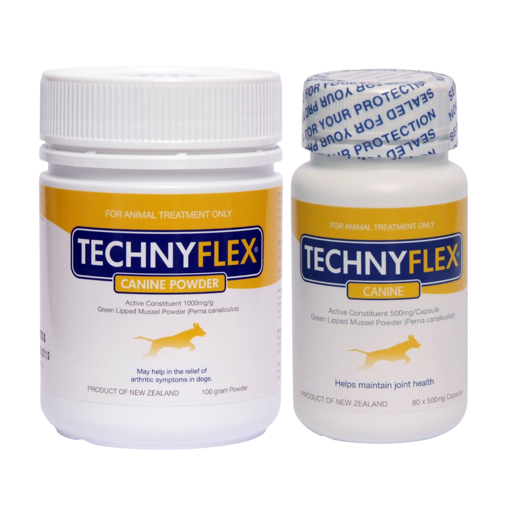 ☆SPECIAL☆ Technyflex® Canine 100g Powder tub & Technyflex® Canine 80 x 500mg Capsules