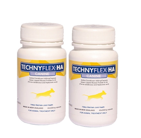 ☆SPECIAL☆ TWIN PACK Technyflex® HA Canine Joint Supplement 60 x 500mg Capsules (Exp: 12/25) (120 Capsules)