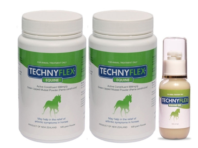 ☆SPECIAL☆ TWIN PACK Technyflex® Equine 500g powder tub + 1 Free Technyflex® Equine 100ml Topical Gel