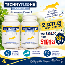 Load image into Gallery viewer, ☆SPECIAL☆ TWIN PACK Technyflex® HA Canine Joint Supplement 280x500mg Caps
