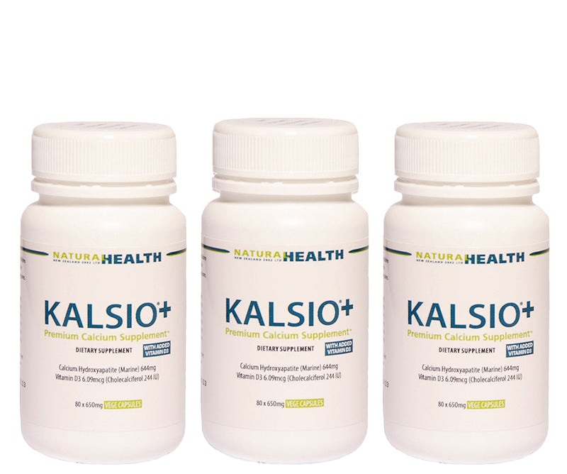 ☆SPECIAL☆ TRIPLE PACK Kalsio®+ Calcium & Vitamin D Supplement 80 Capsules 650mg (Exp: 02/27)