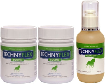 ☆SPECIAL☆ TWIN PACK Technyflex® Equine 100g Powder + Free Technyflex® Equine 200ml Topical Gel (Exp: 08/25)